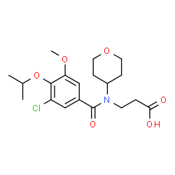 ChemSpider 2D Image | N-(3-Chloro-4-isopropoxy-5-methoxybenzoyl)-N-(tetrahydro-2H-pyran-4-yl)-beta-alanine | C19H26ClNO6