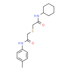 ChemSpider 2D Image | 2-{[2-(Cyclohexylamino)-2-oxoethyl]sulfanyl}-N-(4-methylphenyl)acetamide | C17H24N2O2S