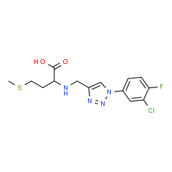 ChemSpider 2D Image | N-{[1-(3-Chloro-4-fluorophenyl)-1H-1,2,3-triazol-4-yl]methyl}methionine | C14H16ClFN4O2S