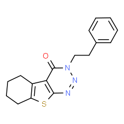 ChemSpider 2D Image | 3-(2-Phenylethyl)-5,6,7,8-tetrahydro[1]benzothieno[2,3-d][1,2,3]triazin-4(3H)-one | C17H17N3OS
