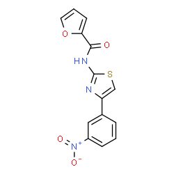 ChemSpider 2D Image | N-[4-(3-Nitrophenyl)-1,3-thiazol-2-yl]-2-furamide | C14H9N3O4S