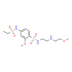 ChemSpider 2D Image | 4-[(Ethylsulfonyl)amino]-2-methoxy-N-{2-[(2-methoxyethyl)amino]ethyl}benzenesulfonamide | C14H25N3O6S2
