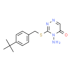 ChemSpider 2D Image | 4-Amino-3-[(4-tert-butylbenzyl)sulfanyl]-1,2,4-triazin-5(4H)-one | C14H18N4OS