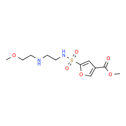 ChemSpider 2D Image | Methyl 5-({2-[(2-methoxyethyl)amino]ethyl}sulfamoyl)-3-furoate | C11H18N2O6S