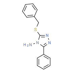 ChemSpider 2D Image | 3-(Benzylsulfanyl)-5-phenyl-4H-1,2,4-triazol-4-amine | C15H14N4S