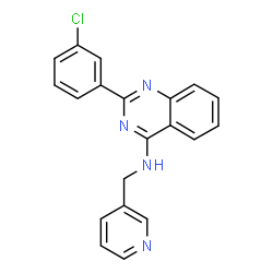 ChemSpider 2D Image | 2-(3-Chlorophenyl)-N-(3-pyridinylmethyl)-4-quinazolinamine | C20H15ClN4