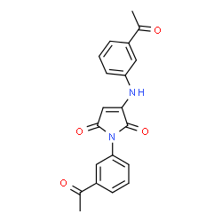 ChemSpider 2D Image | 1-(3-Acetylphenyl)-3-[(3-acetylphenyl)amino]-1H-pyrrole-2,5-dione | C20H16N2O4