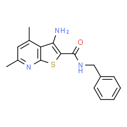 ChemSpider 2D Image | 3-Amino-N-benzyl-4,6-dimethylthieno[2,3-b]pyridine-2-carboxamide | C17H17N3OS