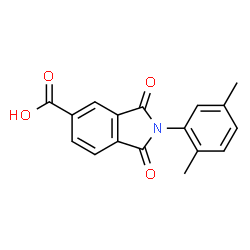 ChemSpider 2D Image | 2-(2,5-Dimethylphenyl)-1,3-dioxo-5-isoindolinecarboxylic acid | C17H13NO4