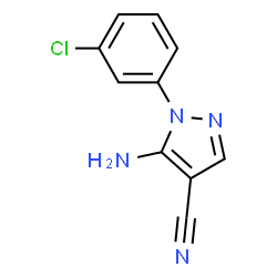 ChemSpider 2D Image | 5-Amino-1-(3-chlorophenyl)-1H-pyrazole-4-carbonitrile | C10H7ClN4
