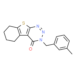 ChemSpider 2D Image | 3-(3-Methylbenzyl)-5,6,7,8-tetrahydro[1]benzothieno[2,3-d][1,2,3]triazin-4(3H)-one | C17H17N3OS