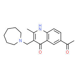 ChemSpider 2D Image | 6-Acetyl-3-(1-azepanylmethyl)-2-methyl-4(1H)-quinolinone | C19H24N2O2