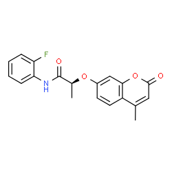 ChemSpider 2D Image | (2S)-N-(2-Fluorophenyl)-2-[(4-methyl-2-oxo-2H-chromen-7-yl)oxy]propanamide | C19H16FNO4