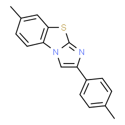 ChemSpider 2D Image | 7-Methyl-2-(4-methylphenyl)imidazo[2,1-b][1,3]benzothiazole | C17H14N2S