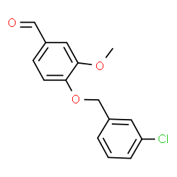ChemSpider 2D Image | 4-[(3-Chlorobenzyl)oxy]-3-methoxybenzaldehyde | C15H13ClO3