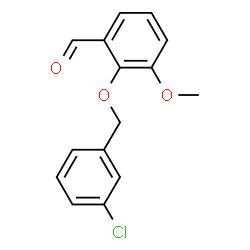 ChemSpider 2D Image | 2-((3-Chlorobenzyl)oxy)-3-methoxybenzaldehyde | C15H13ClO3