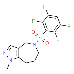 ChemSpider 2D Image | 1-Methyl-5-[(2,3,5,6-tetrafluorophenyl)sulfonyl]-1,4,5,6,7,8-hexahydropyrazolo[4,3-c]azepine | C14H13F4N3O2S