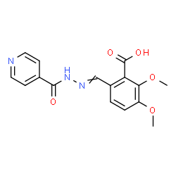 ChemSpider 2D Image | 6-[(Isonicotinoylhydrazono)methyl]-2,3-dimethoxybenzoic acid | C16H15N3O5