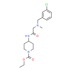 ChemSpider 2D Image | Ethyl 4-{[N-(3-chlorobenzyl)-N-methylglycyl]amino}-1-piperidinecarboxylate | C18H26ClN3O3