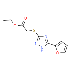 ChemSpider 2D Image | Ethyl {[5-(2-furyl)-1H-1,2,4-triazol-3-yl]sulfanyl}acetate | C10H11N3O3S