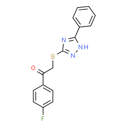ChemSpider 2D Image | 1-(4-Fluorophenyl)-2-[(5-phenyl-1H-1,2,4-triazol-3-yl)sulfanyl]ethanone | C16H12FN3OS