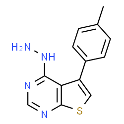 ChemSpider 2D Image | 4-Hydrazino-5-(4-methylphenyl)thieno[2,3-d]pyrimidine | C13H12N4S