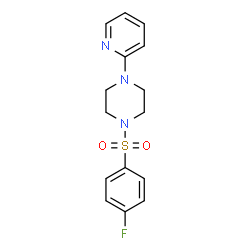 ChemSpider 2D Image | 1-[(4-Fluorophenyl)sulfonyl]-4-(2-pyridinyl)piperazine | C15H16FN3O2S
