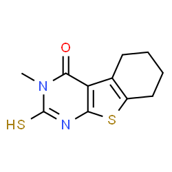 ChemSpider 2D Image | 2,3,5,6,7,8-Hexahydro-3-methyl-2-thioxo[1]benzothieno[2,3-d]pyrimidin-4(1H)-one | C11H12N2OS2