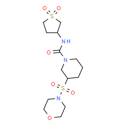 ChemSpider 2D Image | N-(1,1-Dioxidotetrahydro-3-thiophenyl)-3-(4-morpholinylsulfonyl)-1-piperidinecarboxamide | C14H25N3O6S2