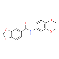 ChemSpider 2D Image | N-(2,3-Dihydro-1,4-benzodioxin-6-yl)-1,3-benzodioxole-5-carboxamide | C16H13NO5