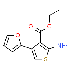 ChemSpider 2D Image | Ethyl 2-amino-4-(2-furyl)-3-thiophenecarboxylate | C11H11NO3S