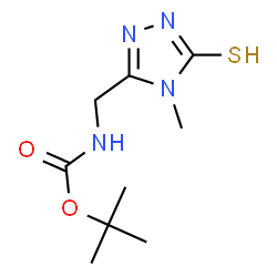 ChemSpider 2D Image | TERT-BUTYLN-[(5-MERCAPTO-4-METHYL-4H-1,2,4-TRIAZOL-3-YL)METHYL]CARBAMATE | C9H16N4O2S