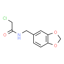 ChemSpider 2D Image | N-(1,3-BENZODIOXOL-5-YLMETHYL)-2-CHLOROACETAMIDE | C10H10ClNO3