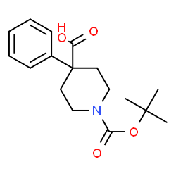 ChemSpider 2D Image | 1-(tert-butoxycarbonyl)-4-phenylpiperidine-4-carboxylic acid | C17H23NO4
