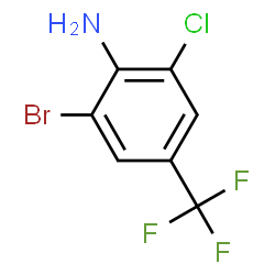 ChemSpider 2D Image | 2-Bromo-6-chloro-4-(trifluoromethyl)aniline | C7H4BrClF3N