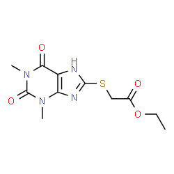 ChemSpider 2D Image | Ethyl [(1,3-dimethyl-2,6-dioxo-2,3,6,7-tetrahydro-1H-purin-8-yl)sulfanyl]acetate | C11H14N4O4S