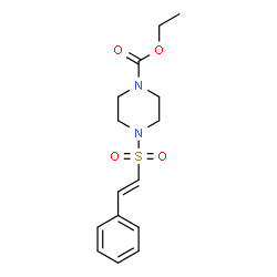 ChemSpider 2D Image | Ethyl 4-{[(E)-2-phenylvinyl]sulfonyl}-1-piperazinecarboxylate | C15H20N2O4S
