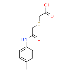 ChemSpider 2D Image | 2-([2-OXO-2-(4-TOLUIDINO)ETHYL]SULFANYL)ACETIC ACID | C11H13NO3S