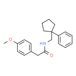 ChemSpider 2D Image | 2-(4-Methoxyphenyl)-N-[(1-phenylcyclopentyl)methyl]acetamide | C21H25NO2