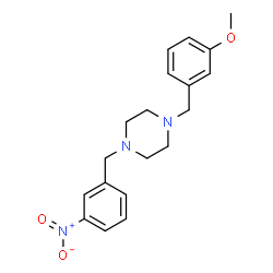 ChemSpider 2D Image | 1-(3-Methoxybenzyl)-4-(3-nitrobenzyl)piperazine | C19H23N3O3