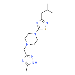 ChemSpider 2D Image | 1-(3-Isobutyl-1,2,4-thiadiazol-5-yl)-4-[(5-methyl-1H-1,2,4-triazol-3-yl)methyl]piperazine | C14H23N7S