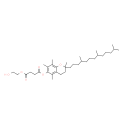 ChemSpider 2D Image | 2-Hydroxyethyl 2,5,7,8-tetramethyl-2-(4,8,12-trimethyltridecyl)-3,4-dihydro-2H-chromen-6-yl succinate | C35H58O6