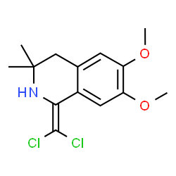 ChemSpider 2D Image | 1-Dichloromethylene-6,7-dimethoxy-3,3-dimethyl-1,2,3,4-tetrahydro-isoquinoline | C14H17Cl2NO2