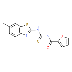 ChemSpider 2D Image | N-[(6-Methyl-1,3-benzothiazol-2-yl)carbamothioyl]-2-furamide | C14H11N3O2S2