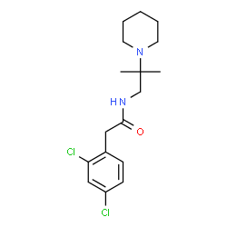 ChemSpider 2D Image | 2-(2,4-Dichlorophenyl)-N-[2-methyl-2-(1-piperidinyl)propyl]acetamide | C17H24Cl2N2O