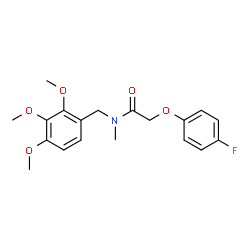 ChemSpider 2D Image | 2-(4-Fluorophenoxy)-N-methyl-N-(2,3,4-trimethoxybenzyl)acetamide | C19H22FNO5