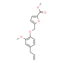 ChemSpider 2D Image | Methyl 5-[(4-allyl-2-methoxyphenoxy)methyl]-2-furoate | C17H18O5