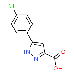 ChemSpider 2D Image | 5-(4-Chlorophenyl)-1H-pyrazole-3-carboxylic acid | C10H7ClN2O2