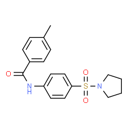 ChemSpider 2D Image | 4-Methyl-N-[4-(1-pyrrolidinylsulfonyl)phenyl]benzamide | C18H20N2O3S