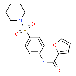 ChemSpider 2D Image | N-[4-(1-Piperidinylsulfonyl)phenyl]-2-furamide | C16H18N2O4S
